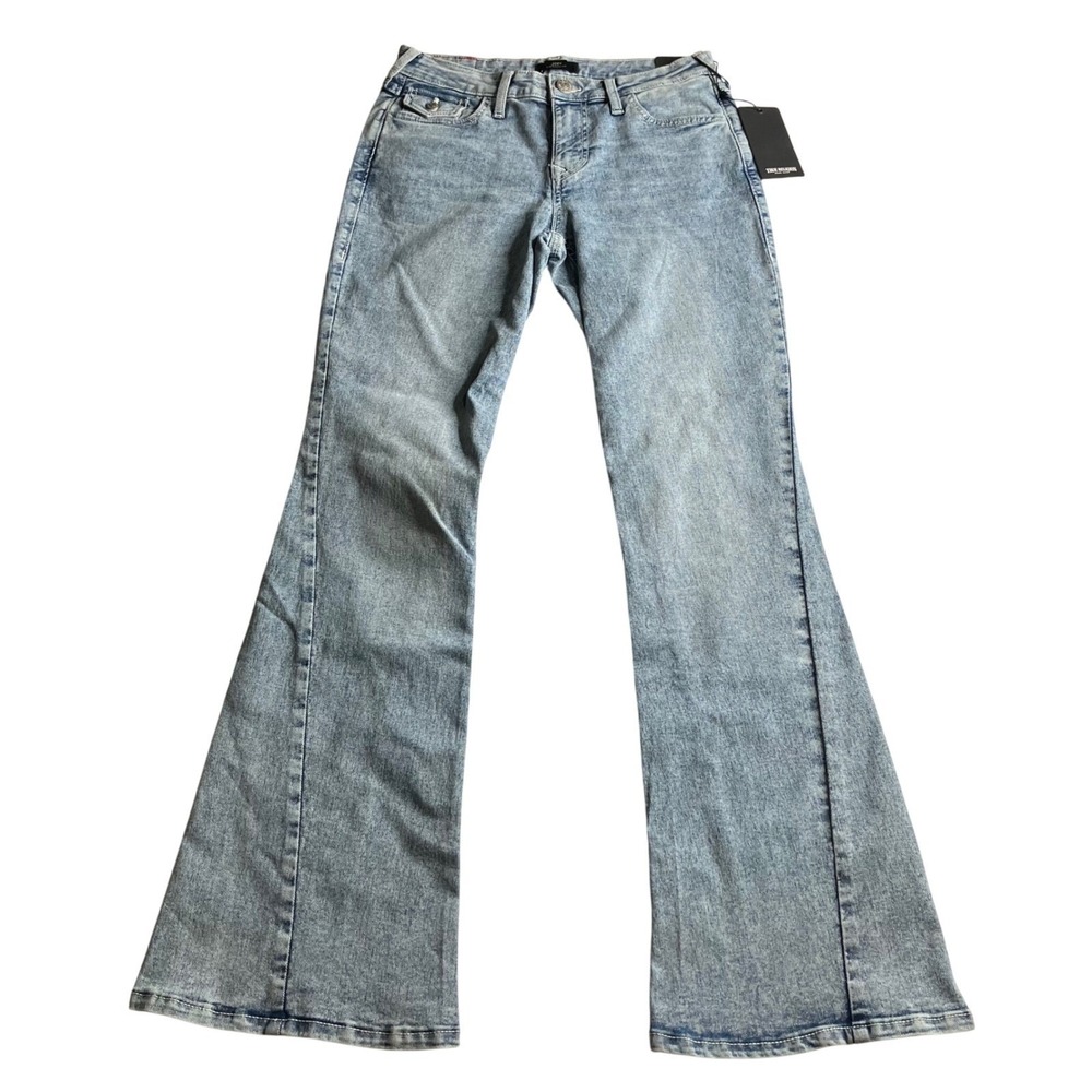 True Religion Joey Mid Rise Flare Jeans‎ Light Sparklin Pear Wam W30X32